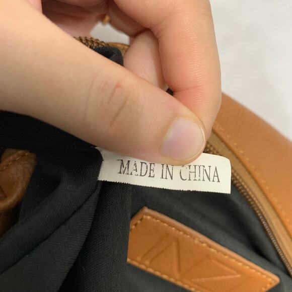 Inzi Faux Leather Adjustable Crossbody Bag Brown Medium Minimalist Timeless - Picture 8 of 9